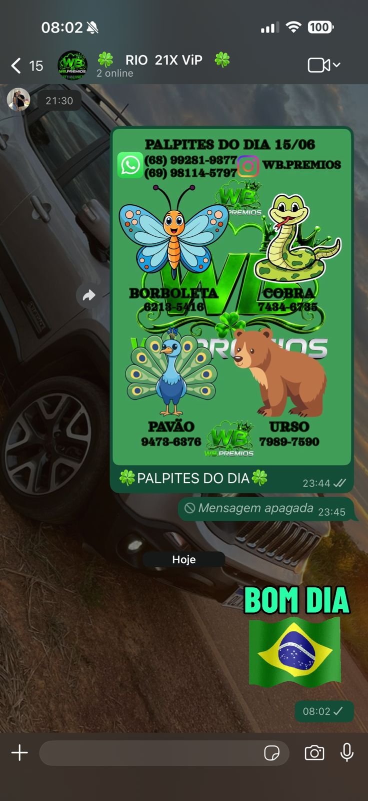 Conteúdo do grupo WB Prêmios